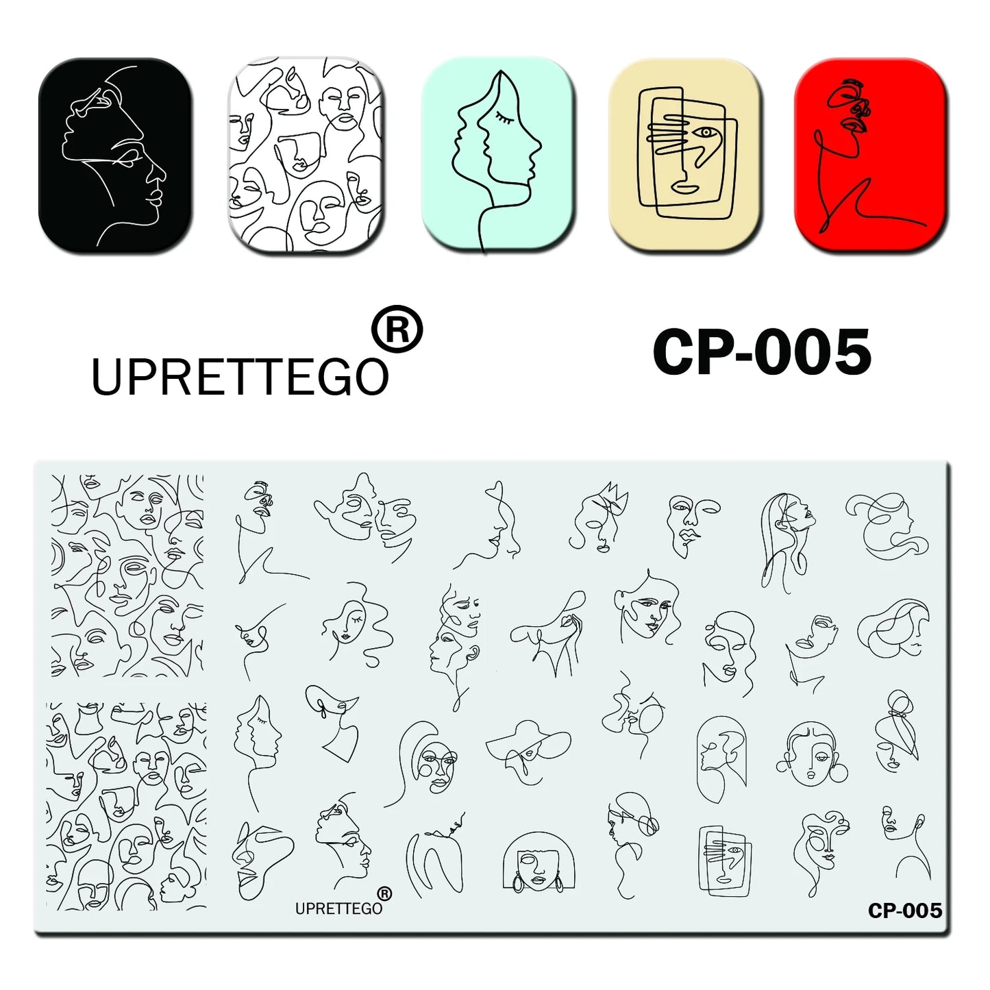 Stainless Steel Stamping Plate Template Linear Cat Kitten Flowers Biotanic Face Halloween Ghost Abstract Drawing CP001-007