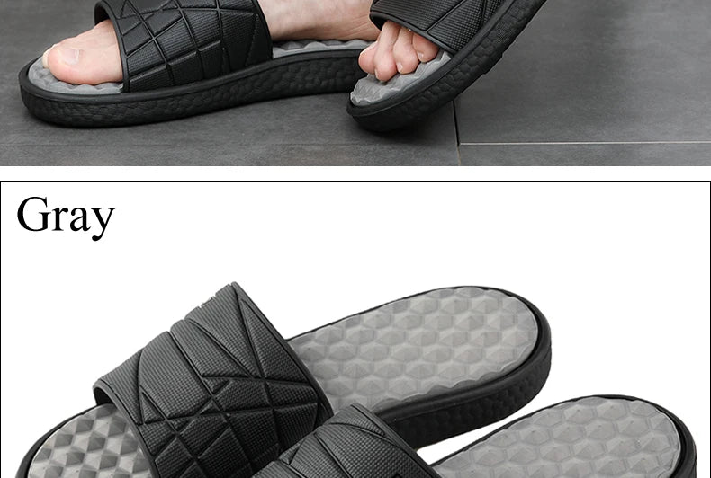 Summer Men Big Size Indoor EVA Massage Slippers Men's Slides House Room Home Shoes Soft Slipers Chausson Homme Pantoufle 48 49