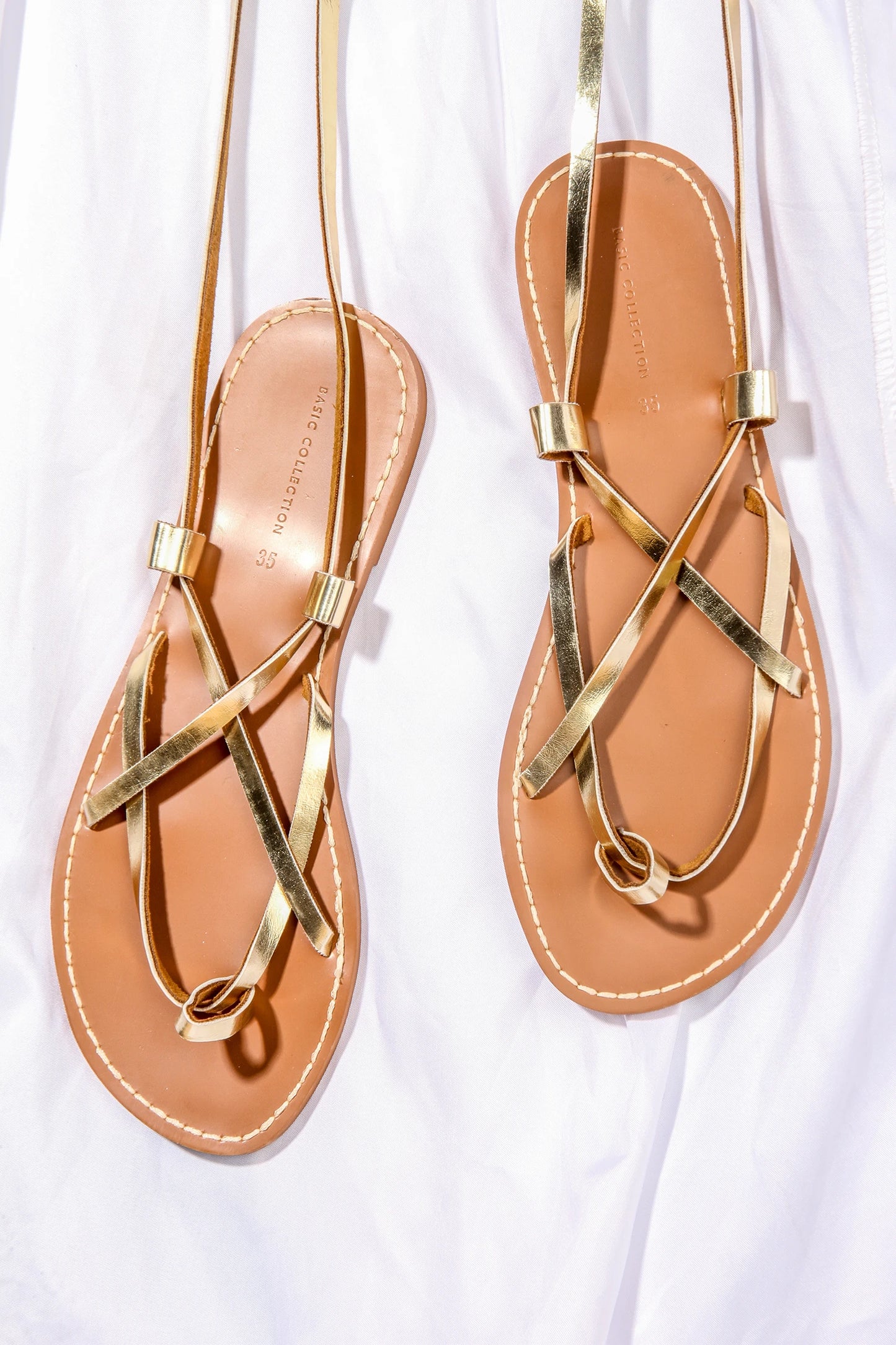 2024 Summer Flip Flops Beach Shoes Women Ankle Strap Roman Sandals Bohemia Style Flats Sandals Gold Soft Leather Sandalias Mujer