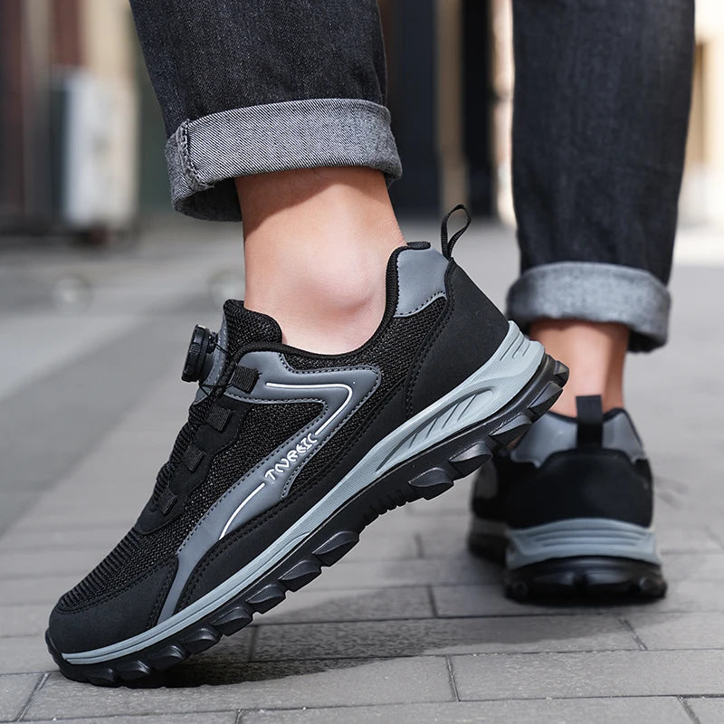 YRZL 2025 Sports Shoes Men Running Sneakers Lightweight Breathable Athletic Anti Slip Shoes Casual Walking Shoes Slip on Size 48