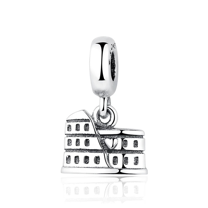 Original 925 Sterling Silver Charms Camera Suitcase London Bus Love Heart Beads Fit Bracelets Necklaces DIY Jewelry Women