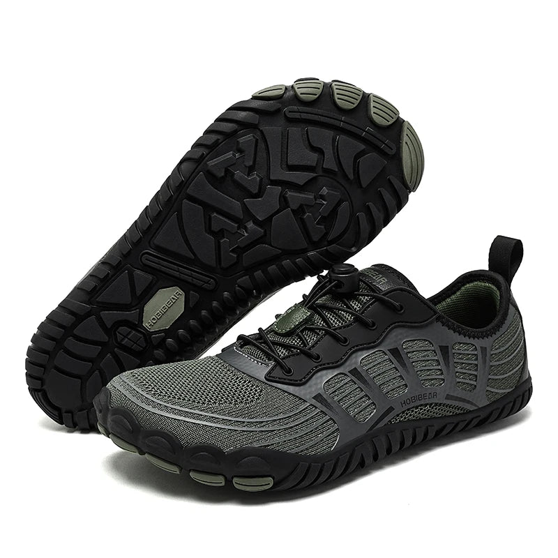 HOBIBEAR Mens Womens  Barefoot Shoes Wide Toe Breathable Elastic Band Sneakers Beach Walking Casual Shoes