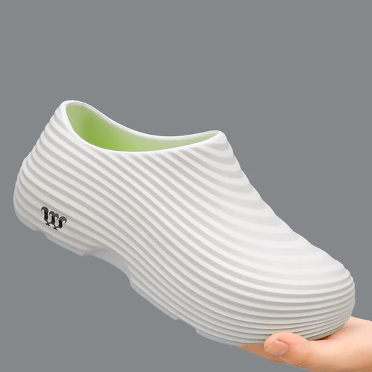 Waterproof Rubber Sandals Soft Comfort Kitchen Chef Shoes for Men Summer Beach Shoes Yacht Outdoor Casual Camping River Creek