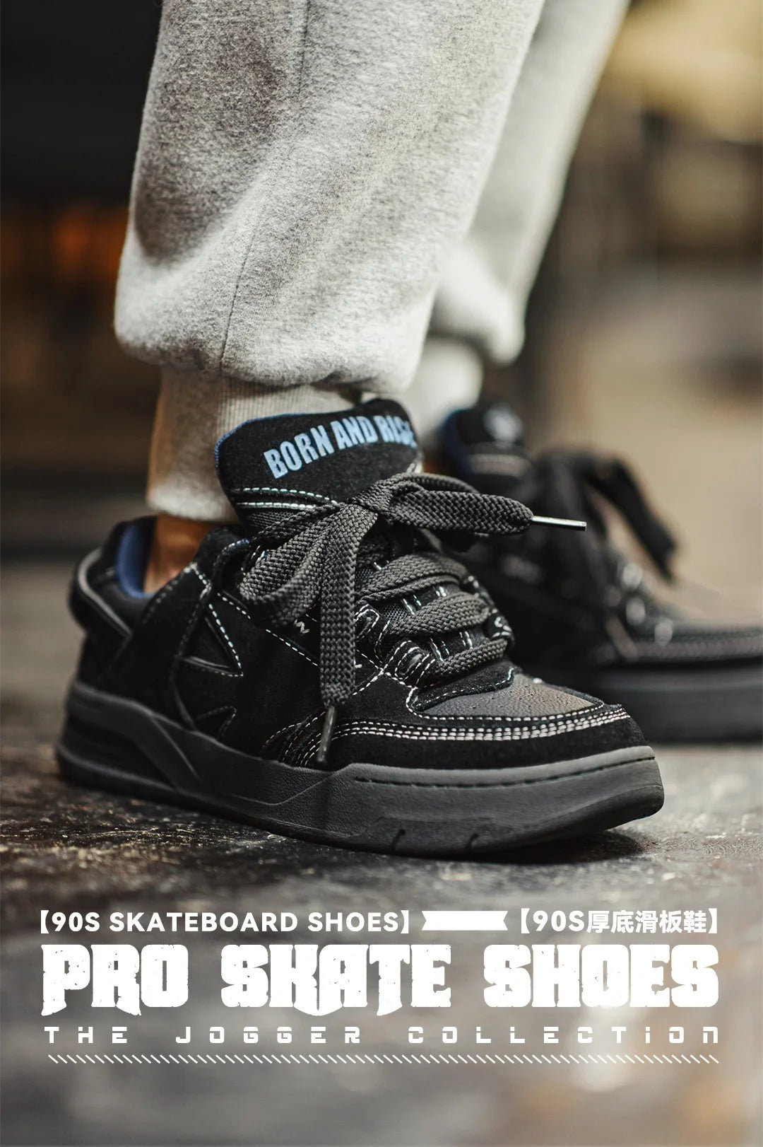 Maden 2023 Thick Sole Bread Skateboarding Shoes Autumn New Black Men's Low Top Shoes Retro Casual Sports Shoes