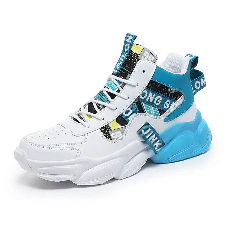 Autumn Winter Fashion Pink High Sneakers for Men Women Breathable Platform Shoes Man Trainers Outdoor Casual Sneakers Men 2025