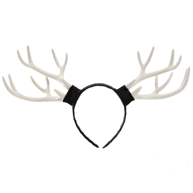 Women’s Antler Headband Vintage Retro Demon Horn Devil Hairband Gothic Lolita Halloween Cosplay Headwear Prop