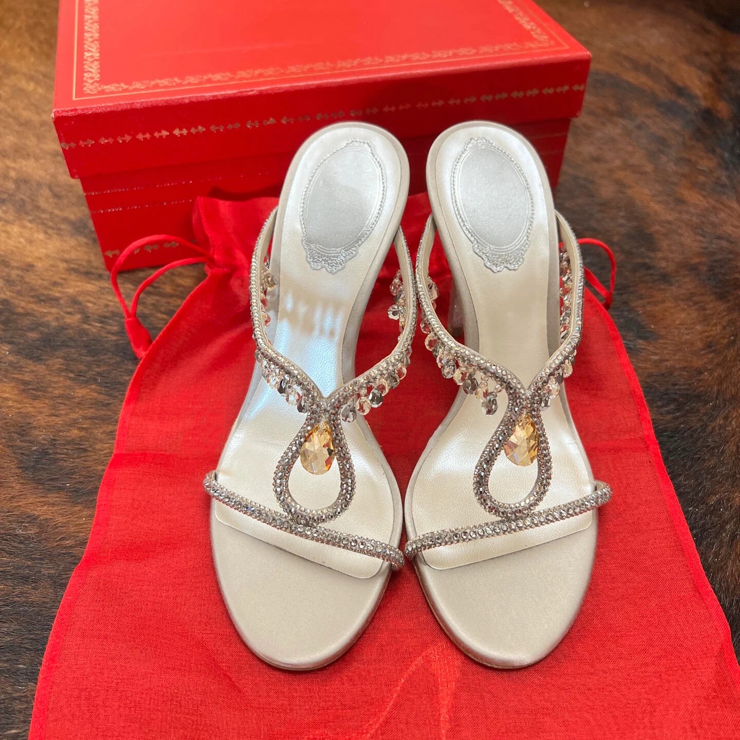 Rhinestone One-word Strap High Heels Slippers Women's 2025 New Summer Sandals Thin Heels Cool Slippers