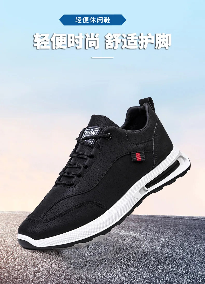 Men's PU Leather Sneakers Business Casual Shoes for Man Outdoor Breathable Sneakers Male Fashion Loafers Walking Footwear Tenis