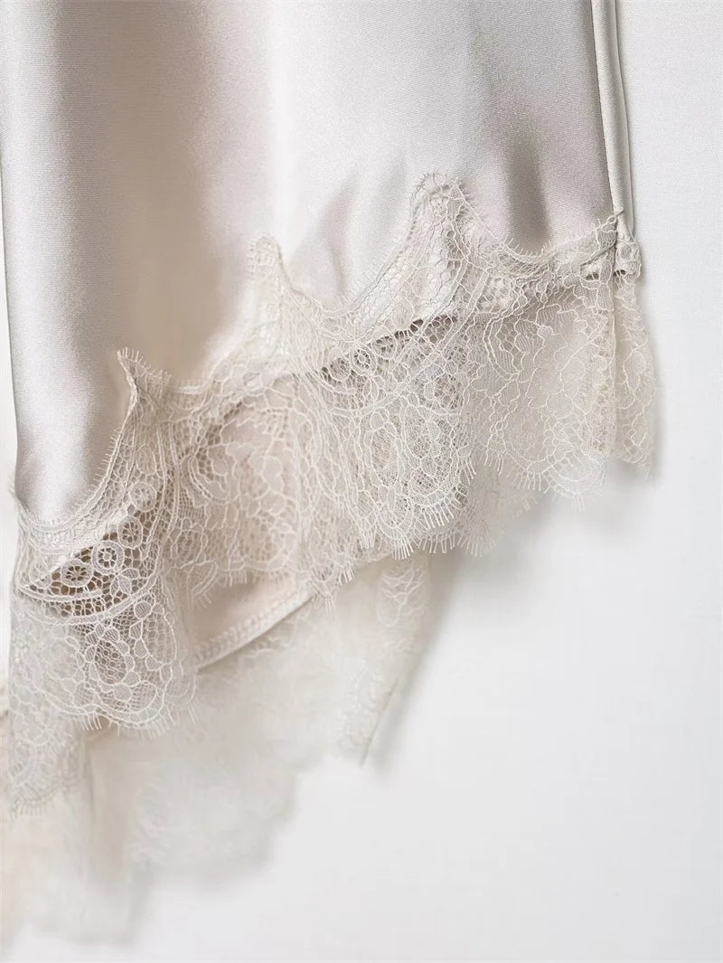 Women's Dress New Summer 2025 White Suspender Silk Satin Texture Irregular Dress Sexy Fashion Elegant Personality