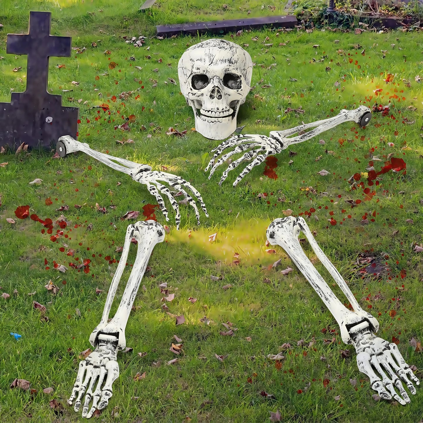 Halloween Skeleton Stake Decorations, Realistic Skeleton Arm Leg Bones, Spooky Yard Garden Halloween Decoration