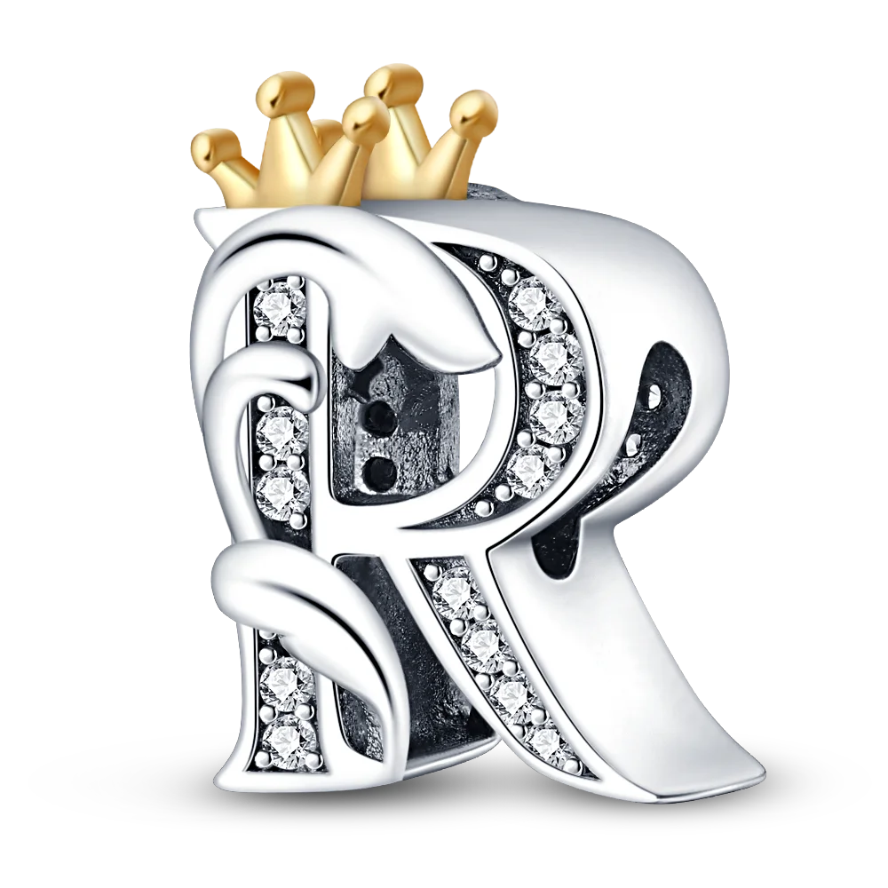 Fit Qikaola 925 Original Bracelets Charms Classic Crown 26 Letters Alphabet Charms Beads For Women Fine DIY Wedding Jewelry Gift