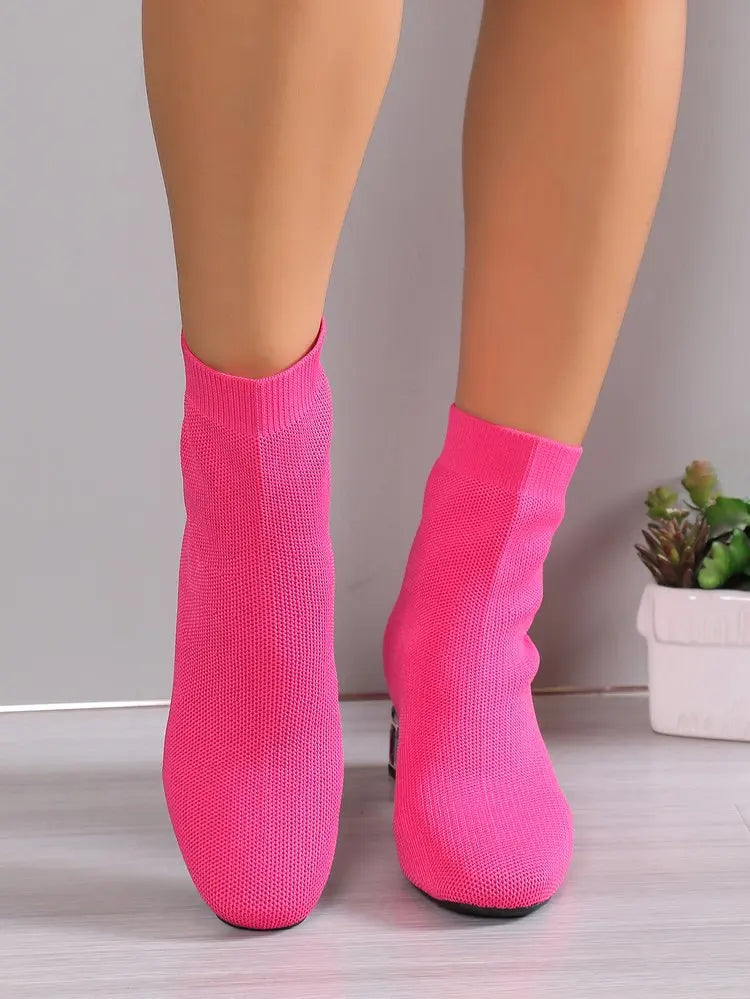 Elastic Socks Boots Women Fashion Ankle Boots Woman High Heel Thicks Heel Short Boots Ladies Sexy Platform Shoes Women Boot