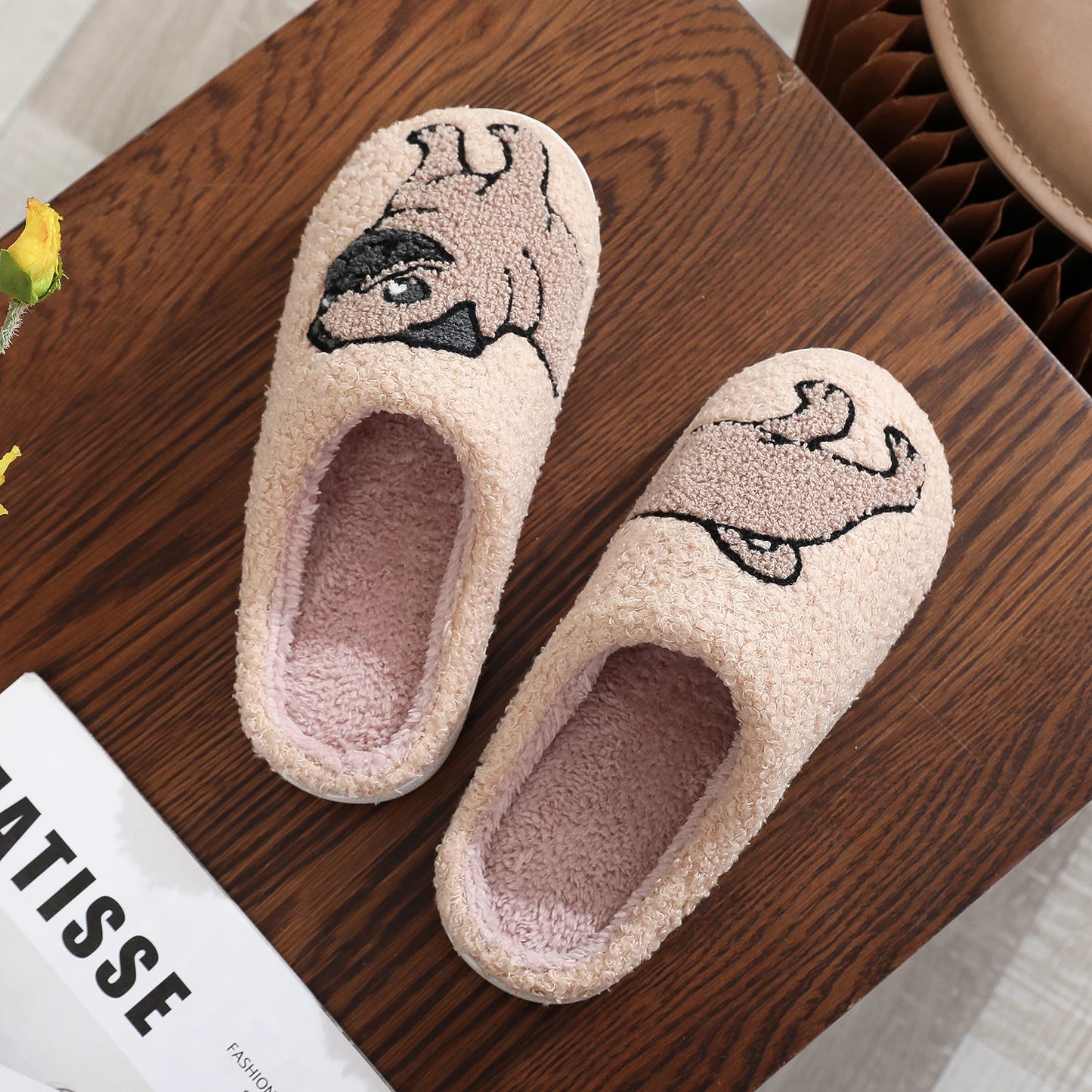 Halloween Pumpkin Pattern Embroidery stuffed Home Thick Sole plaid Wool Cotton Slippers Cute Warm Non-slip Indoor Slippers Festival Gift Men Women Can Wear