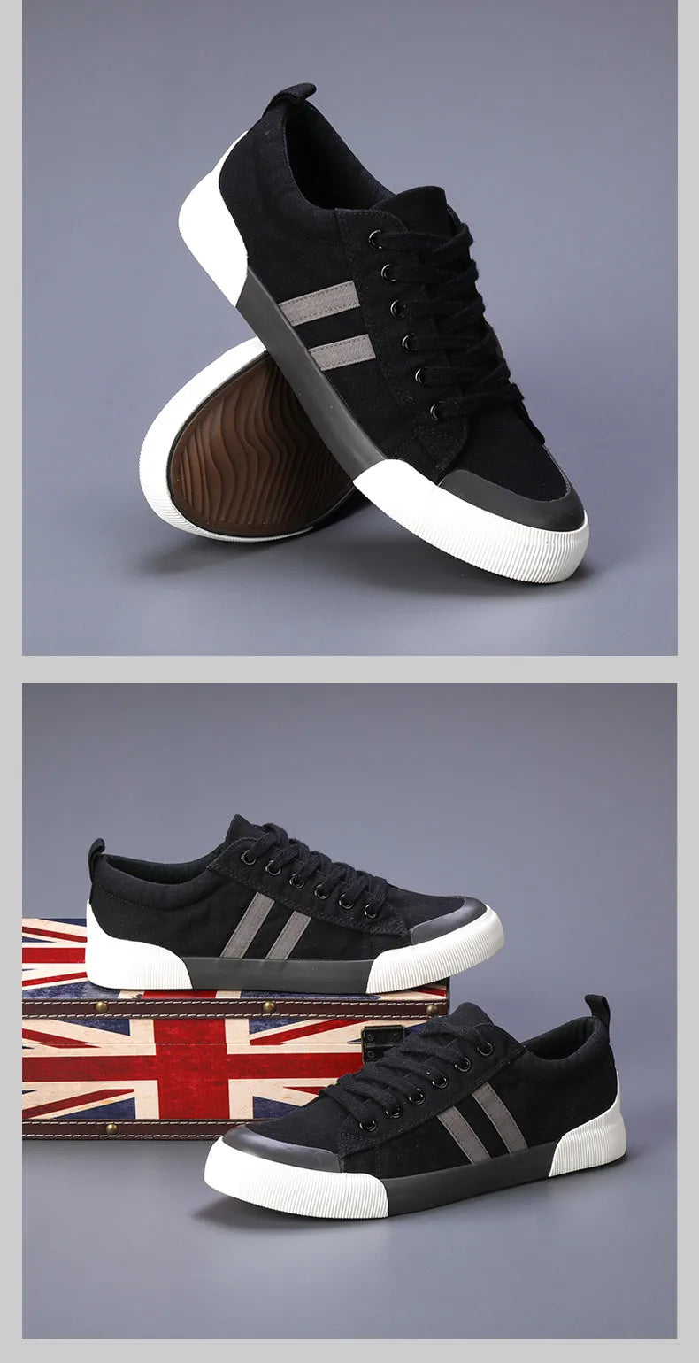 2025 Men's Shoes Breathable Men's Canvas Shoes Fashion Versatile Lace Up Skateboarding Shoe for Men Lightweight Casual Sneakers