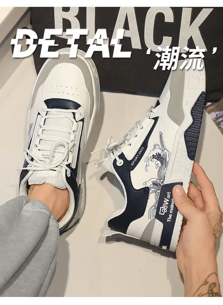 Men's Casual Shoes 2025 Spring New Style Graffiti Breathable Sneakers High Quality Designer Men Platform Shoes Zapatillas Hombre