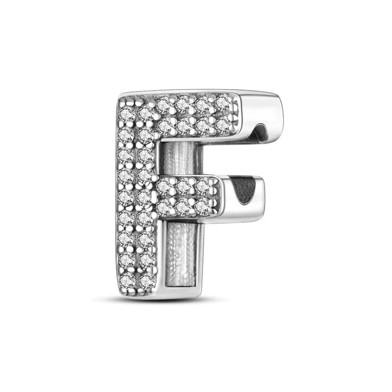 Fit Original 925 Sterling Silver Letter Charms Beads A-Z Golden Love Alphabet Charms For Women Fine DIY Birthday Jewelry Gifts