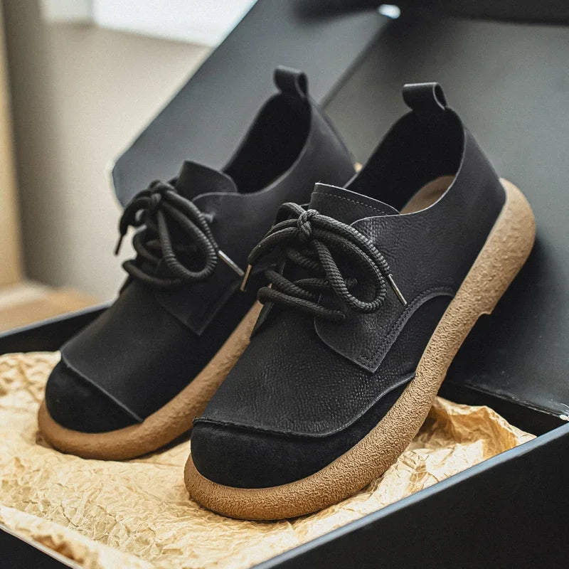 Men's Casual Shoes Comfortable Retro Men's Leather Casual Shoes Men's Fashion Retro Flat Boots for Men Shoes