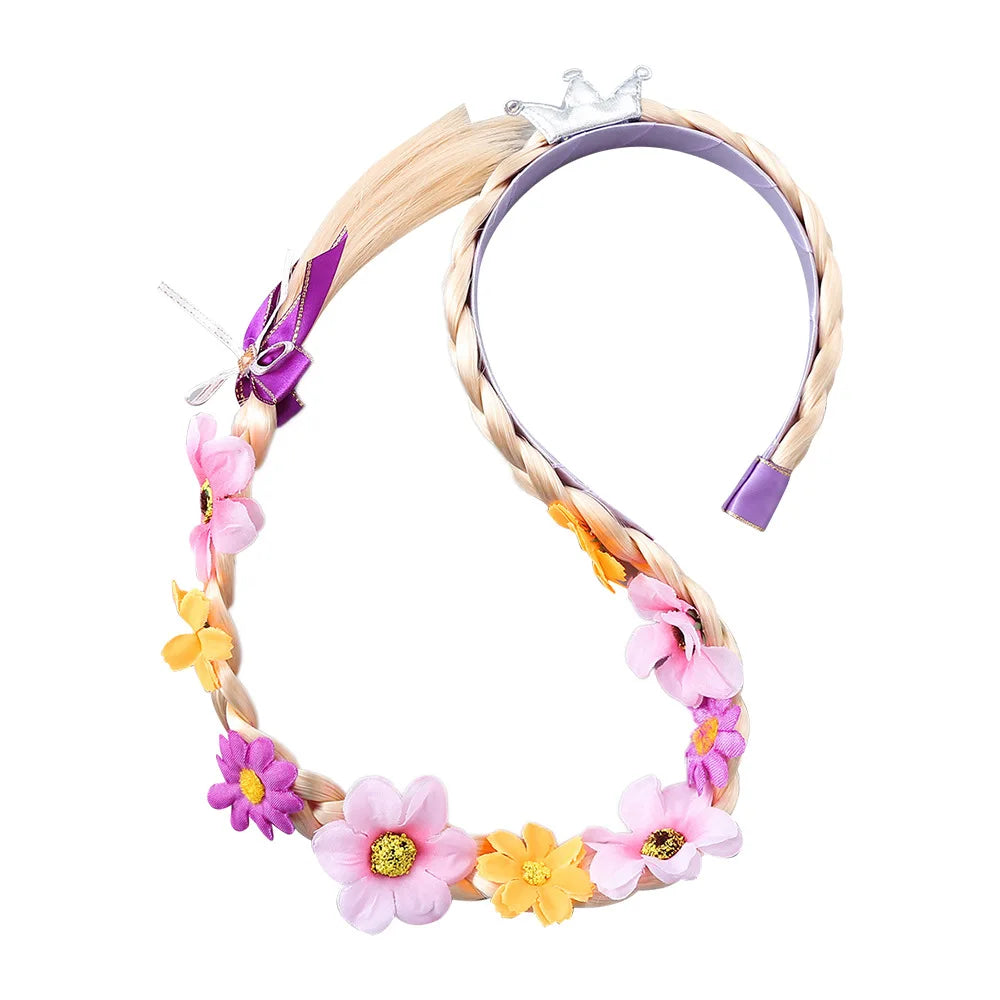 Girls Princess Costume Purple Rapunzel LED Light Up 2PCS Dress Fancy Birthday Carnival Party Elegant Children Clothing Halloween