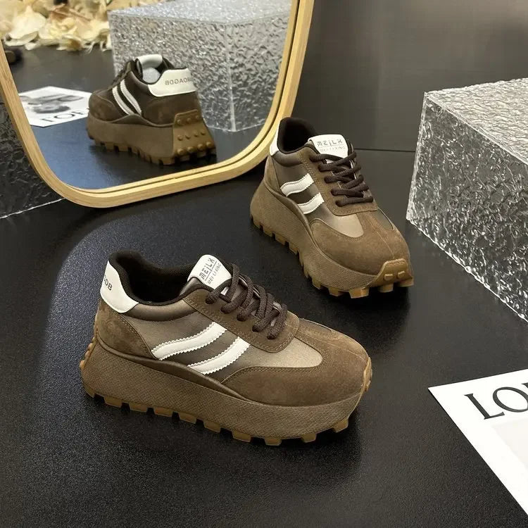 New Women Mesh Breathable Platform Sneakers Women Casual Lace Up Outdoor Women Shoes Low Top Sneakers fashion Zapatos De Mujer