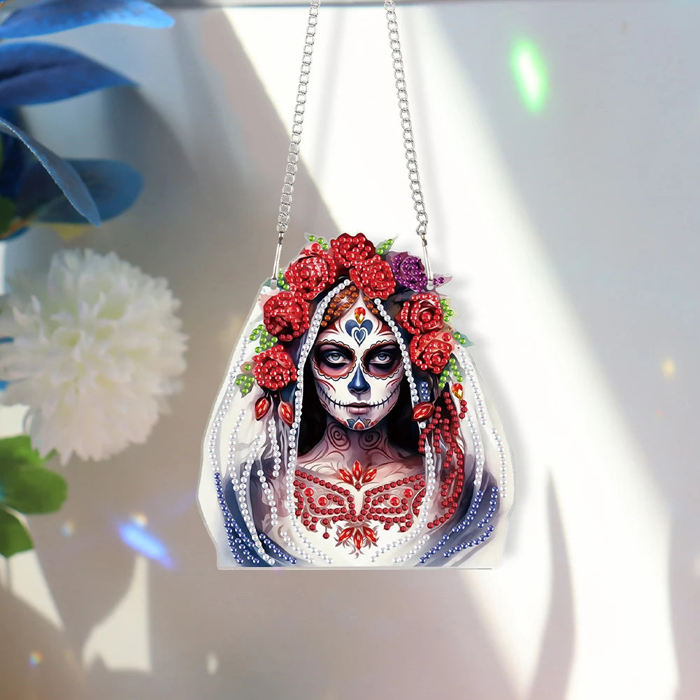 Special Shape Halloween Pumpkin Carriage 5D DIY Diamond Painting Dots Pendant Rhinestone Diamond Art Pendants for Wall Window