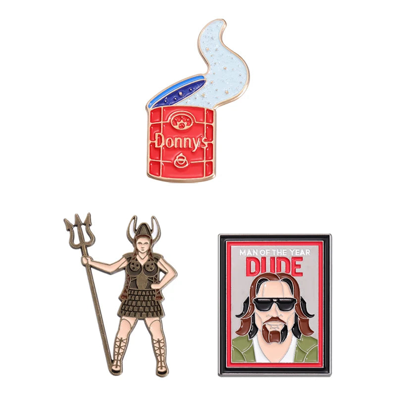 3pcs/sets Hard Enamel Pins Funny Creative Metal Brooches Jewelry Halloween Punk Cartoon Lapel Badge Accessories Gift for Friends