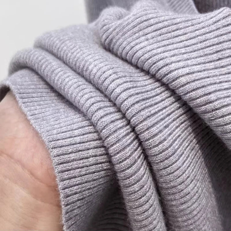 Zjaiss Solid Color O-neck Knitted Pullovers 2025 Women's Autumn Winter New Slim Fit Sweater Soft Warm Simple Base Layer Top
