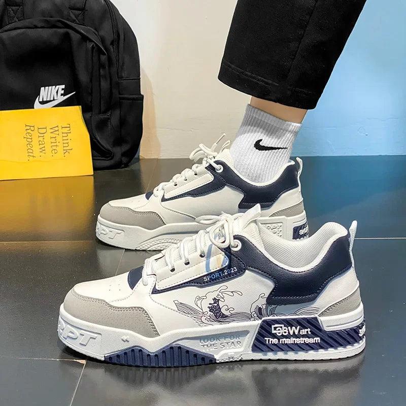 Men's Casual Shoes 2025 Spring New Style Graffiti Breathable Sneakers High Quality Designer Men Platform Shoes Zapatillas Hombre