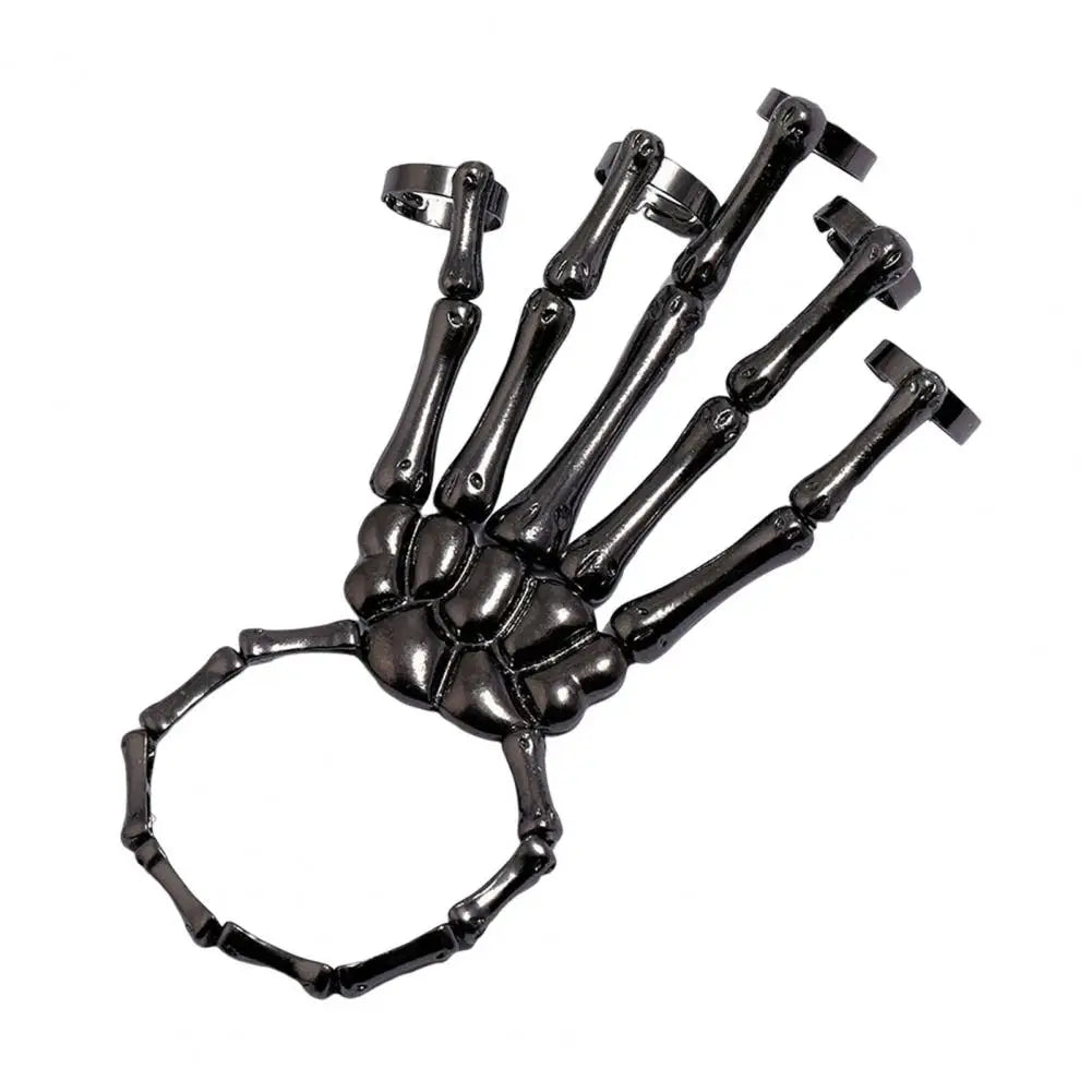 Halloween Hands Bracelet Skeleton Hand Ghost Claw Punk Exaggerated Style Adjustable Elastic Cord Spooky Skull Fingers Wristband