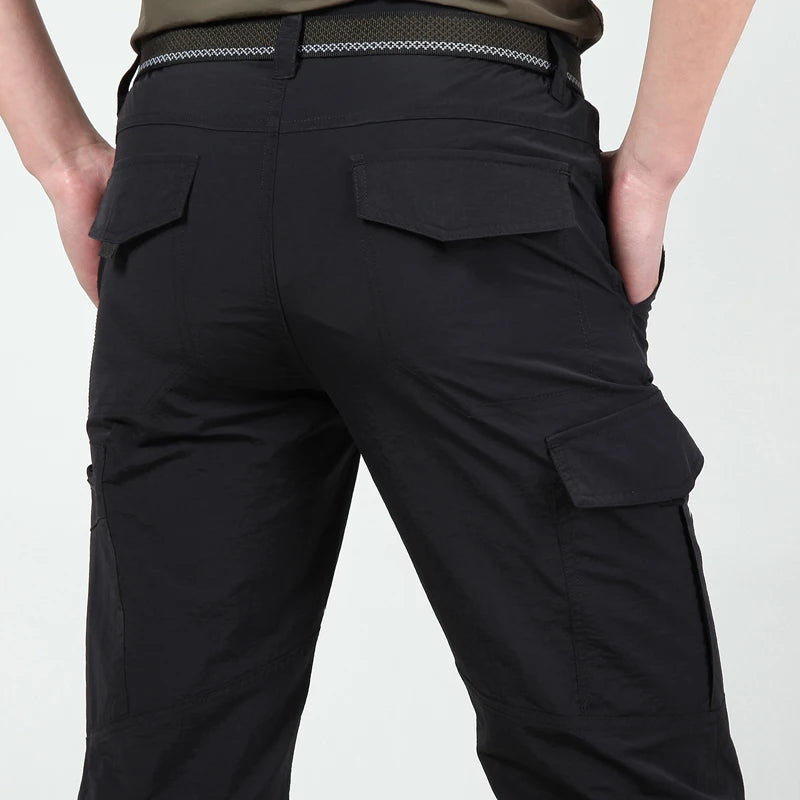 2025 Summer Tactical Pants Mens Quick Dry Thin Trousers Lightweight Casual Waterproof Pants Outdoor Workout Breathable Long Pant