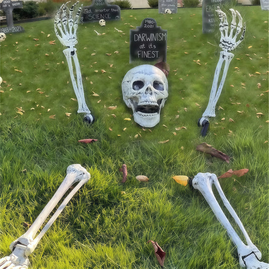 Halloween Skeleton Stake Decorations, Realistic Skeleton Arm Leg Bones, Spooky Yard Garden Halloween Decoration