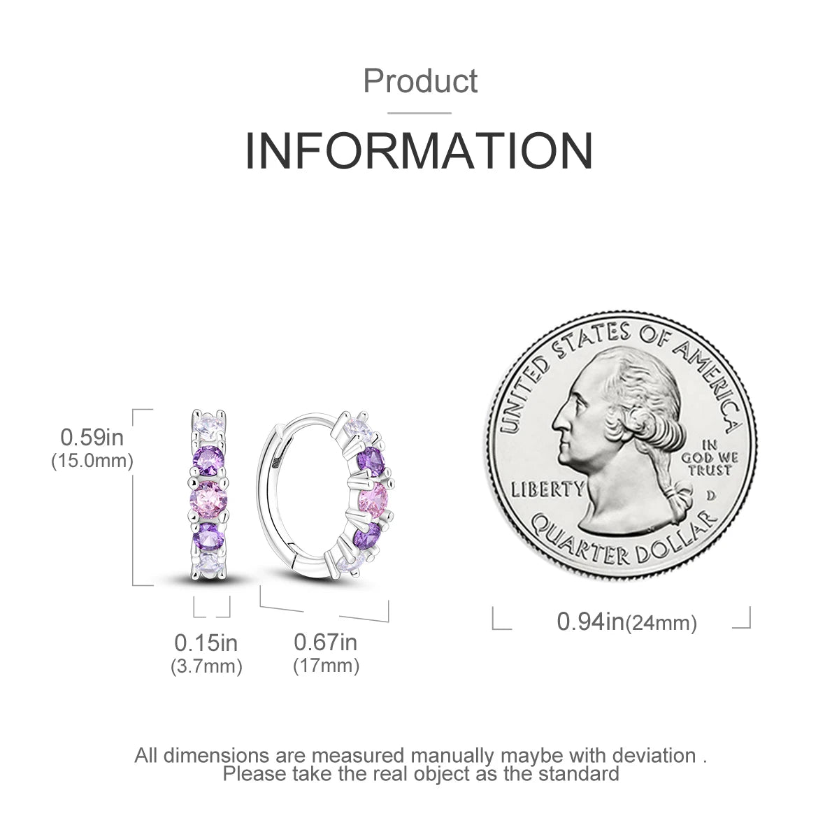 925 Silver Hoop Earrings  For Woman Pendientes Zircon Heart Shape Star Eardrop Original Earring Fashion Jewelry