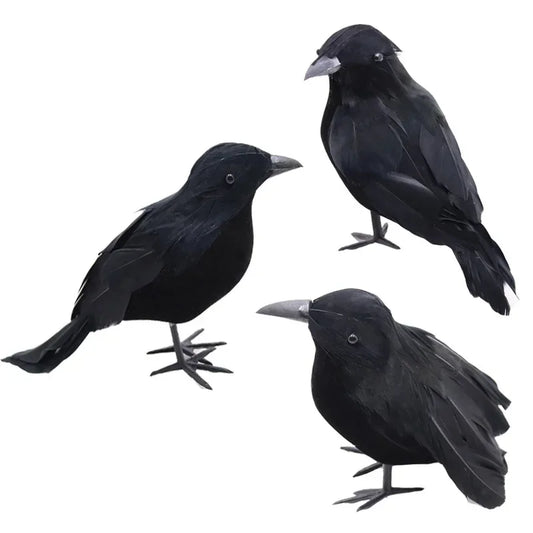 Realistic Artificial Crows Party Ornament Halloween Decorations 2024 Halloween Party Props Horror Crow Decoration
