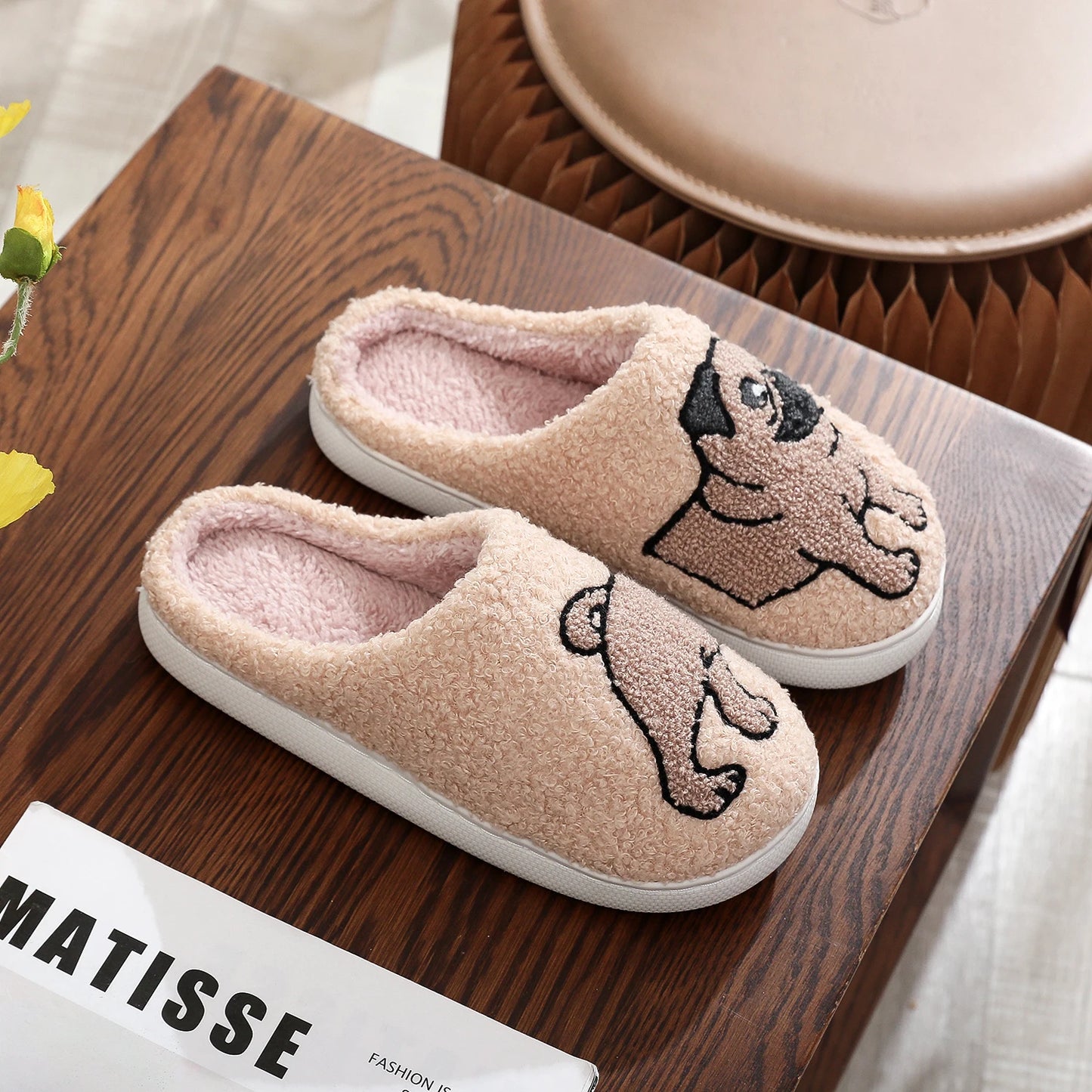 Halloween Pumpkin Pattern Embroidery stuffed Home Thick Sole plaid Wool Cotton Slippers Cute Warm Non-slip Indoor Slippers Festival Gift Men Women Can Wear