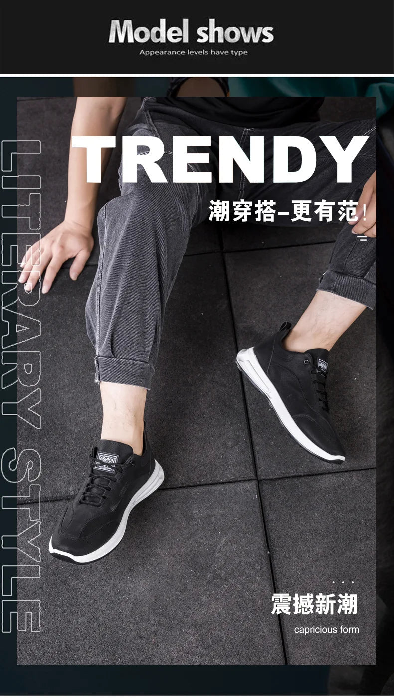 Men's PU Leather Sneakers Business Casual Shoes for Man Outdoor Breathable Sneakers Male Fashion Loafers Walking Footwear Tenis