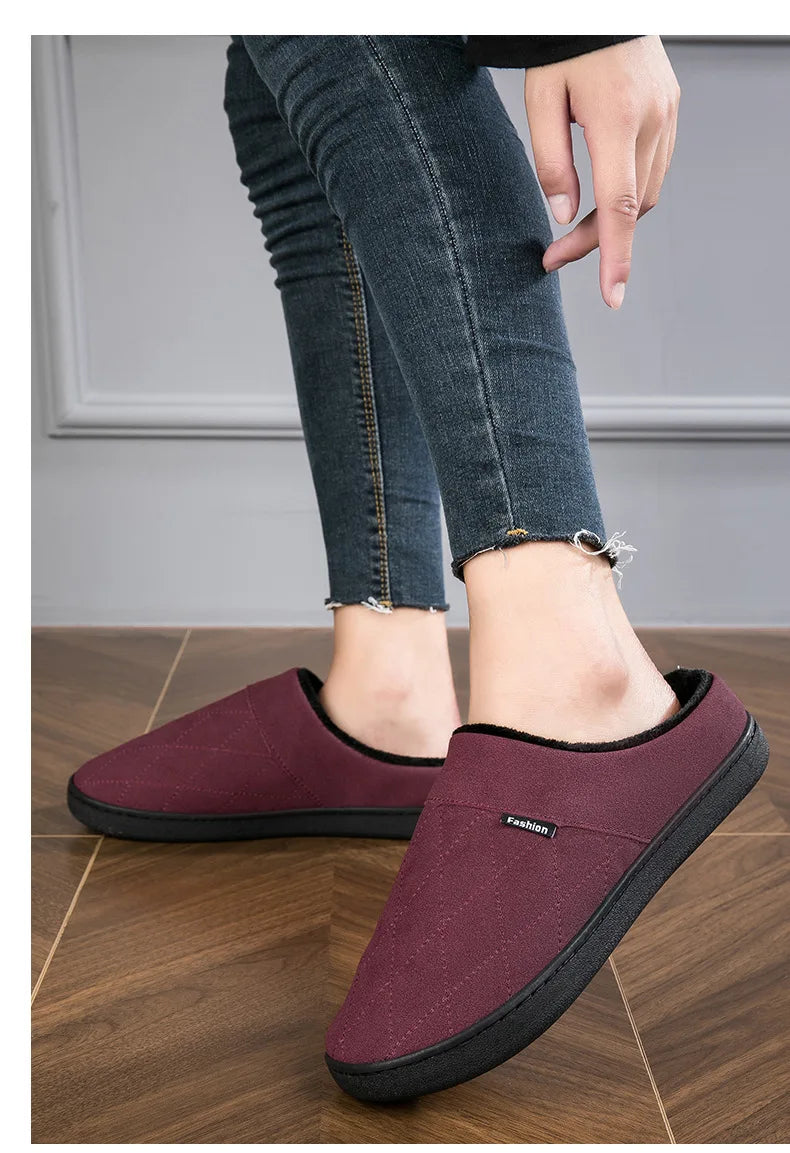 Winter Men's Cotton Slippers Warm Comfortable Men's Home Slippers Soft Velvet Women's Slippers 2025 New Home Casual Shoes 겨울슬리퍼