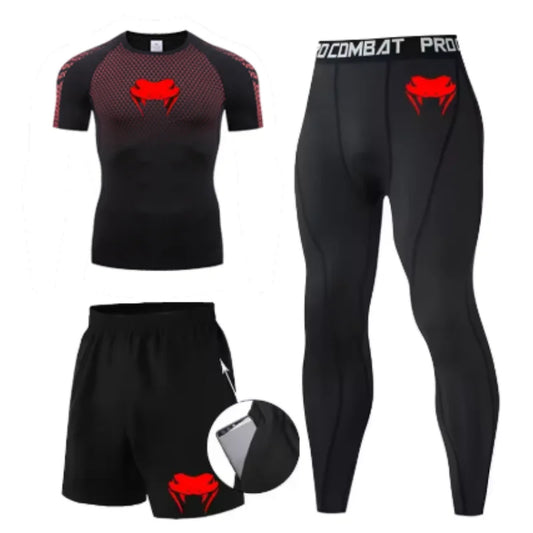 New MMA T-shirts+Pants Set Jiu jitsu Rashguard Men Bjj Muay Thai Jerseys Long Sleeve Boxeo Clothing Gym rshirt Tops Pants Shorts