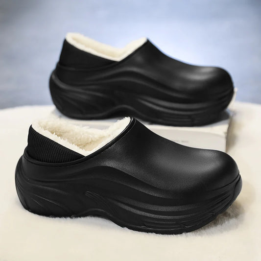 Unisex Home Slipper 2024 New  Winter Waterproof EVA Slippers Plush Warm Lining  Man House Warm Clogs High Quality Women Shoe