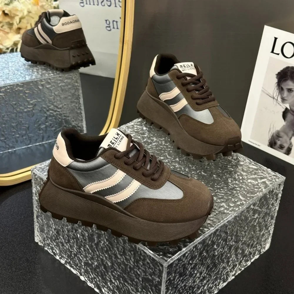 New Women Mesh Breathable Platform Sneakers Women Casual Lace Up Outdoor Women Shoes Low Top Sneakers fashion Zapatos De Mujer