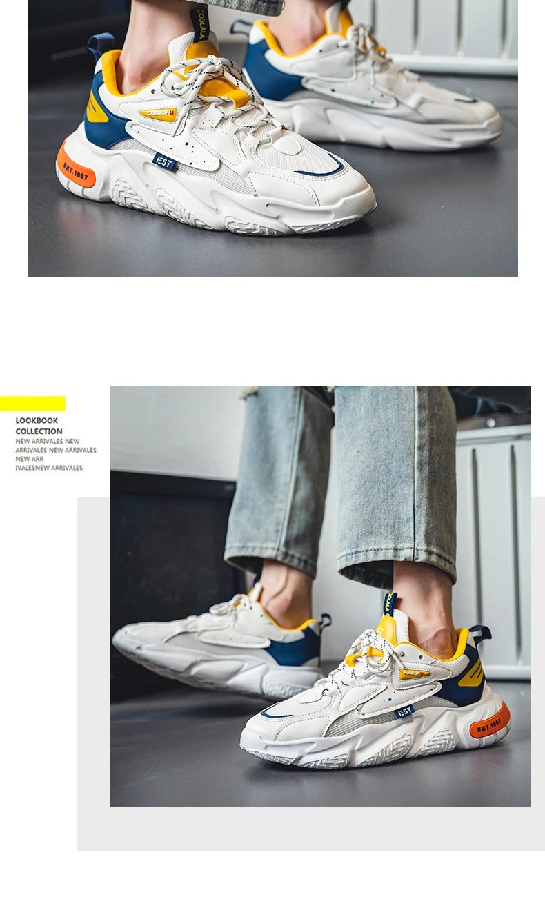 2024 Fashion and Comfortable Mesh Breathable Outsole Shoes Summer Hot Sale Mens Casual Shoes Thick Bottom Breathable Sneaker