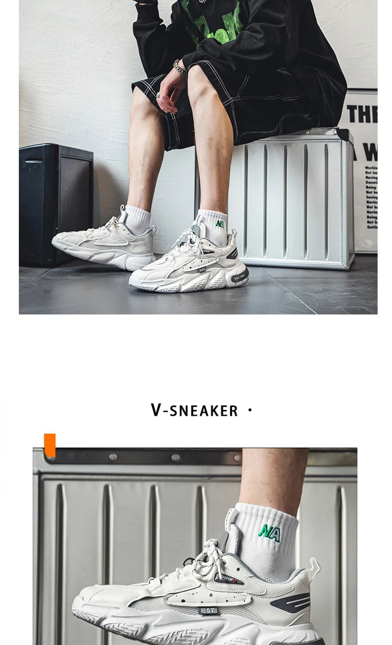 2024 Fashion and Comfortable Mesh Breathable Outsole Shoes Summer Hot Sale Mens Casual Shoes Thick Bottom Breathable Sneaker