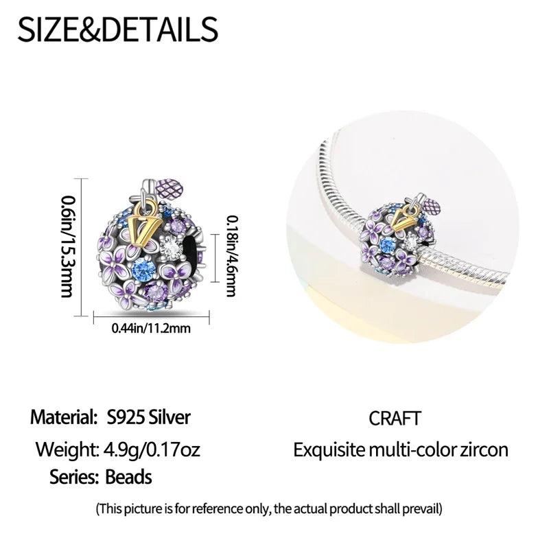 Original S925 Silver Romantic Pink Crown Perfume Bottle Charms Beads Fit Qikaola Bracelets Fine DIY Jewelry Valentine's Day Gift