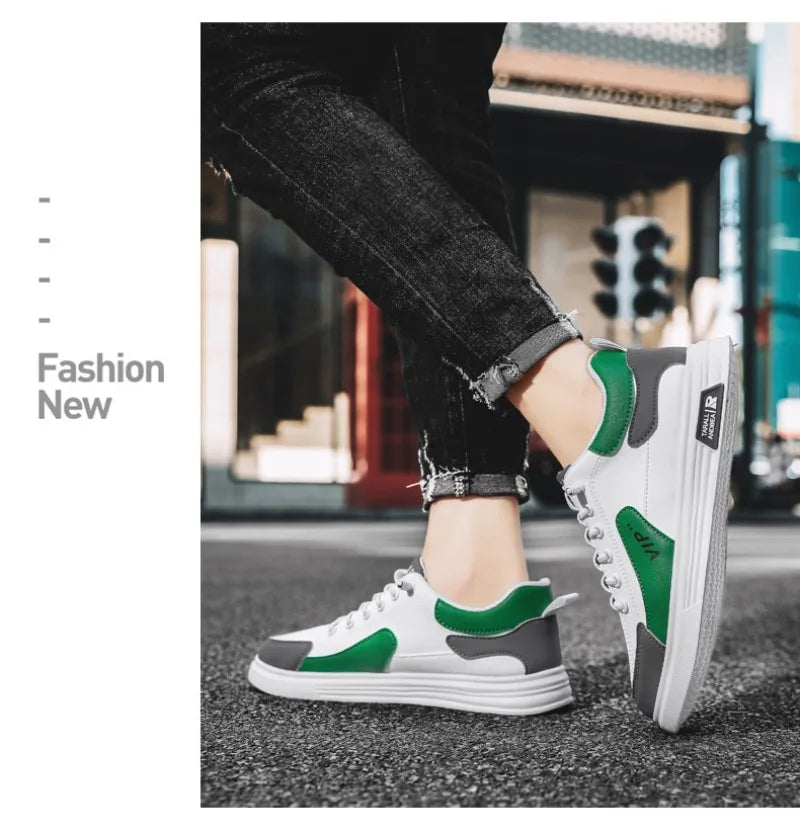 2025 Spring and Autumn New Men's Shoes Leather Low Cut Fashion Trendy Running Sports Men's Casual Trendy Shoes