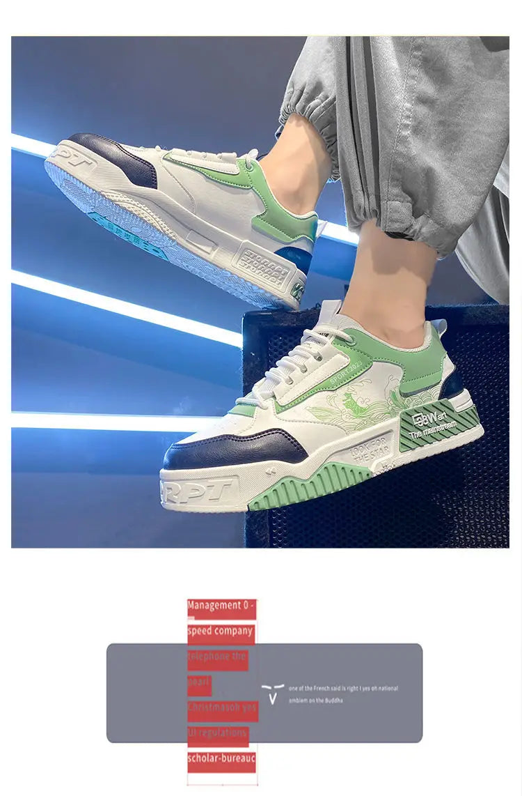 Men's Casual Shoes 2025 Spring New Style Graffiti Breathable Sneakers High Quality Designer Men Platform Shoes Zapatillas Hombre