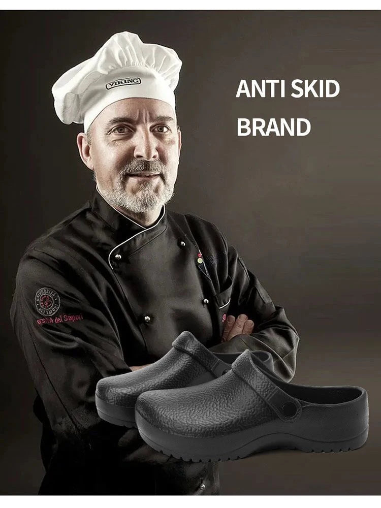 Summer Chef Shoes for Man Sport Sandals Flat Non Slip Clogs Kitchen Shoe Multi Occasion Multi Crowd Work Shoes Walking Slippers