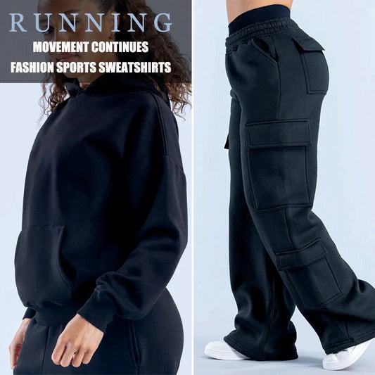 Fashion Women Leisure Sweatshirt / Jogger Straight Trousers Tracksuit Trendy Quality Running Sports Hoodies / Long Pants