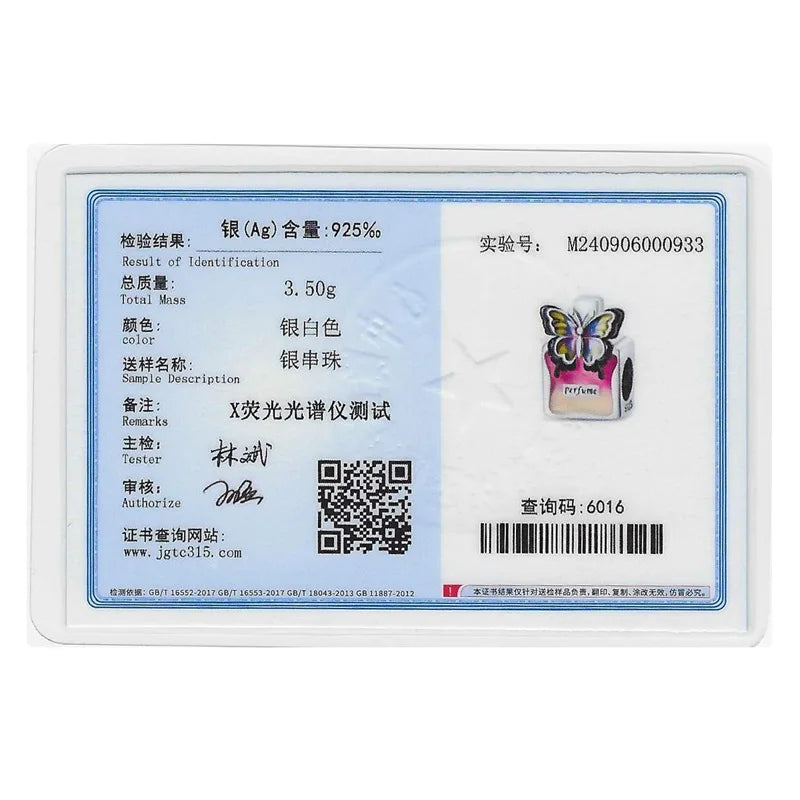 Original S925 Silver Romantic Pink Crown Perfume Bottle Charms Beads Fit Qikaola Bracelets Fine DIY Jewelry Valentine's Day Gift