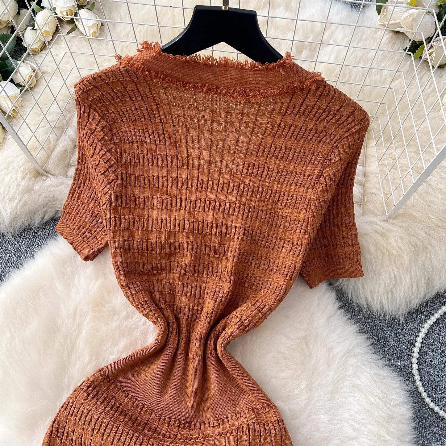 YuooMuoo Women Dress Elegant V-neck Slim Waist Wrap Hips Bodycon Sweater Dress Chic Single-breasted Office Lady Long Shirt Dress