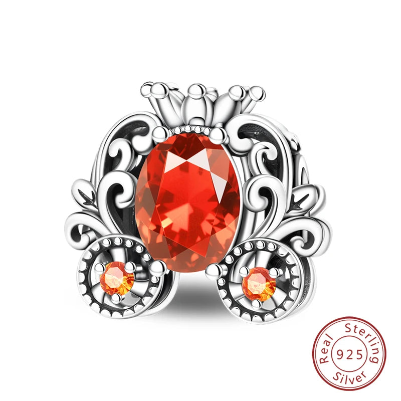 Original 925 Sterling Silver Red Charm Beads Red Wine Chili Dumbbell Pendant For Women Fit DIY Bracelet Birthday Jewelry Gift