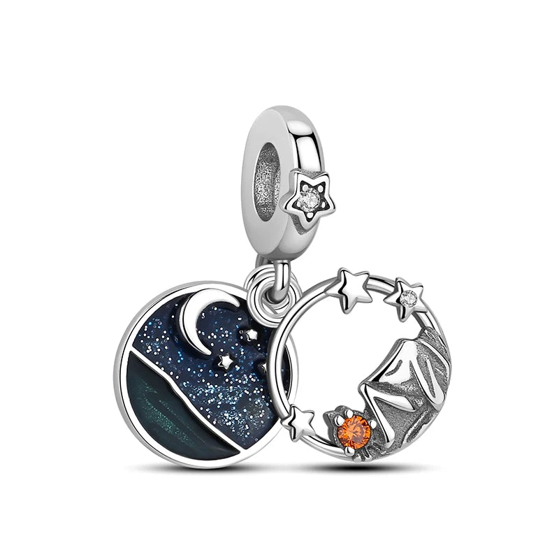 Original 925 Sterling Silver Charms Camera Suitcase London Bus Love Heart Beads Fit Bracelets Necklaces DIY Jewelry Women