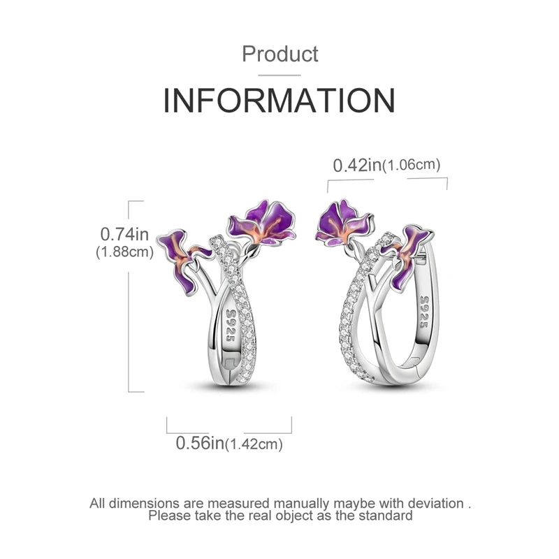 925 Sterling Silver Colored Zirconium Stars Hoop Earrings For Women Jewelry Anniversary WeddingMaking Jewelry Gift